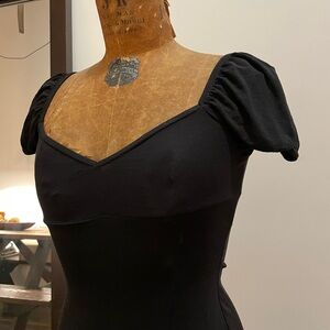 NWT Romantic sweetheart neckline milkmaid Split Midaxi Dress Black Sz M